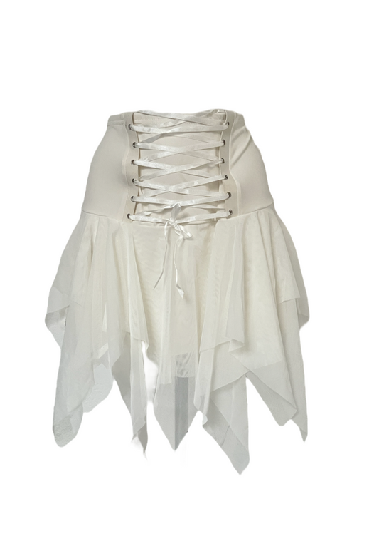 WHITE ANGEL CORSET SKIRT - 8 HISSY FIT LTD