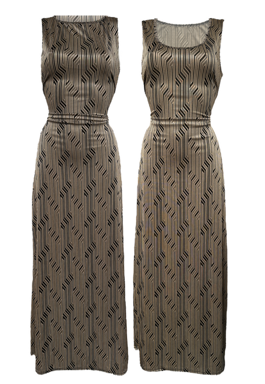 MULTIWAY GOLD TIE BACK MAXI DRESS - S HISSY FIT LTD