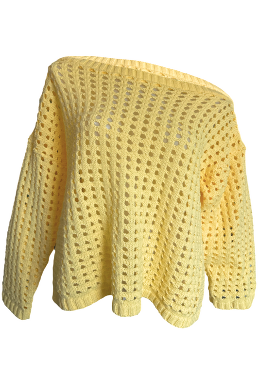 LEMON SLOUCH MESH HISSY KNIT JUMPER - XS/S HISSY FIT LTD