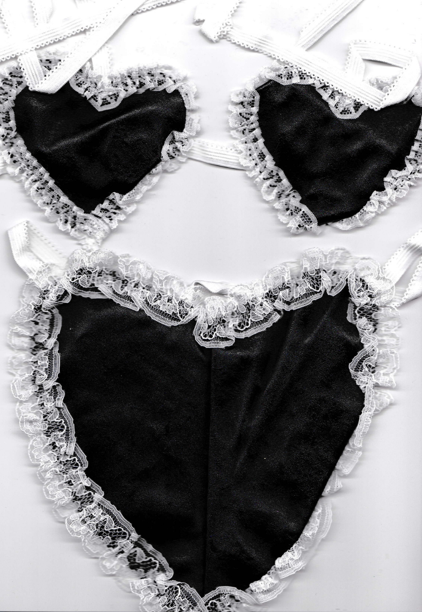 black pu heart set