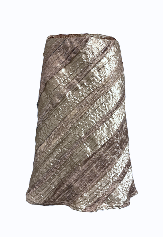 gold satin & lace midi skirt *coming soon*