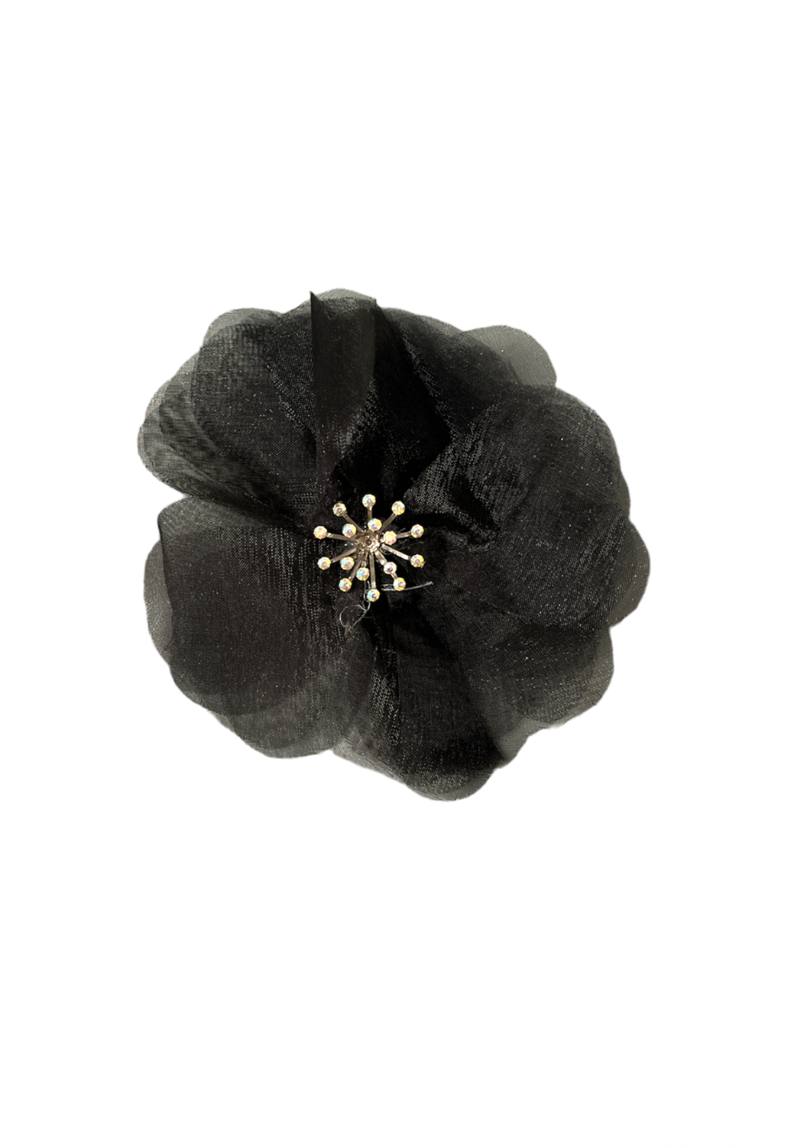 Black best sale flower brooch