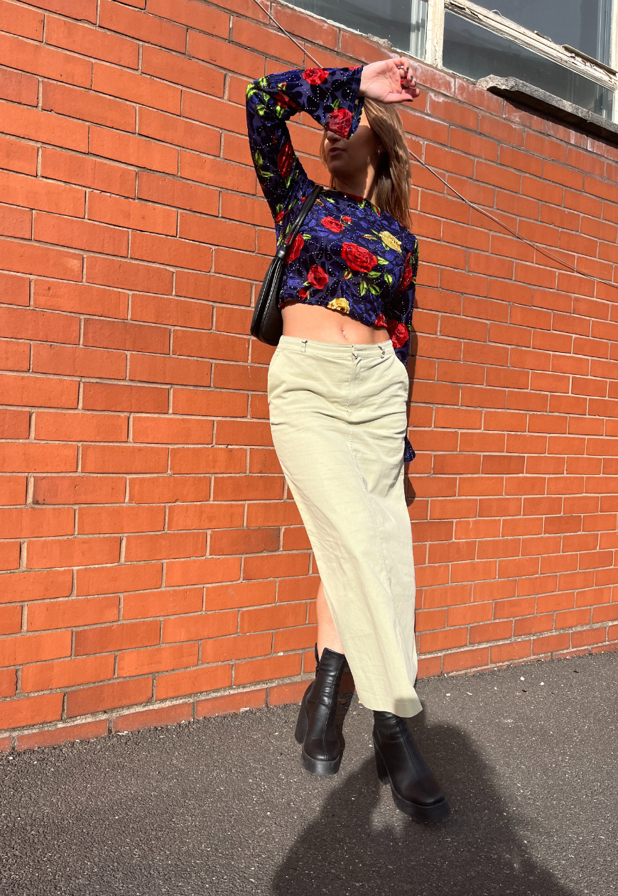 BLUE ROSE FLARE TOP