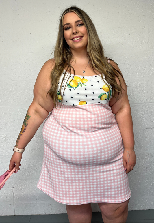 PINK LEMON PICNIC DRESS - 4XL HISSY FIT LTD
