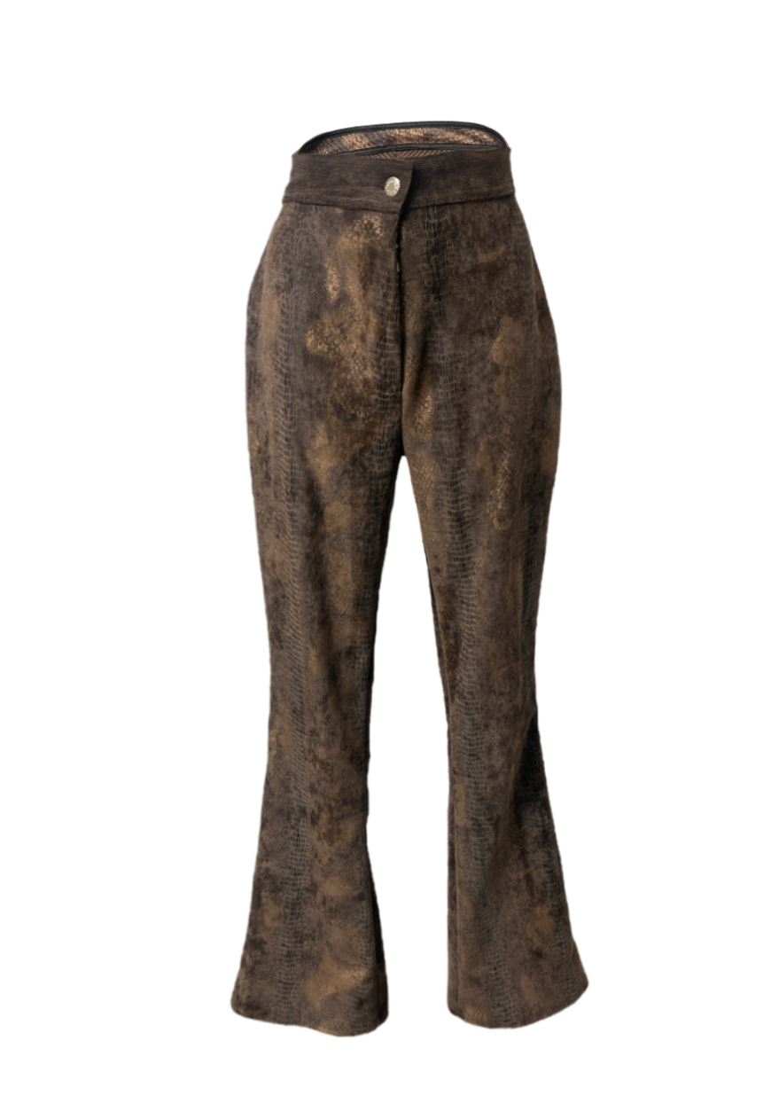 DARK BROWN SNAKE JEANS - HISSY FIT LTD