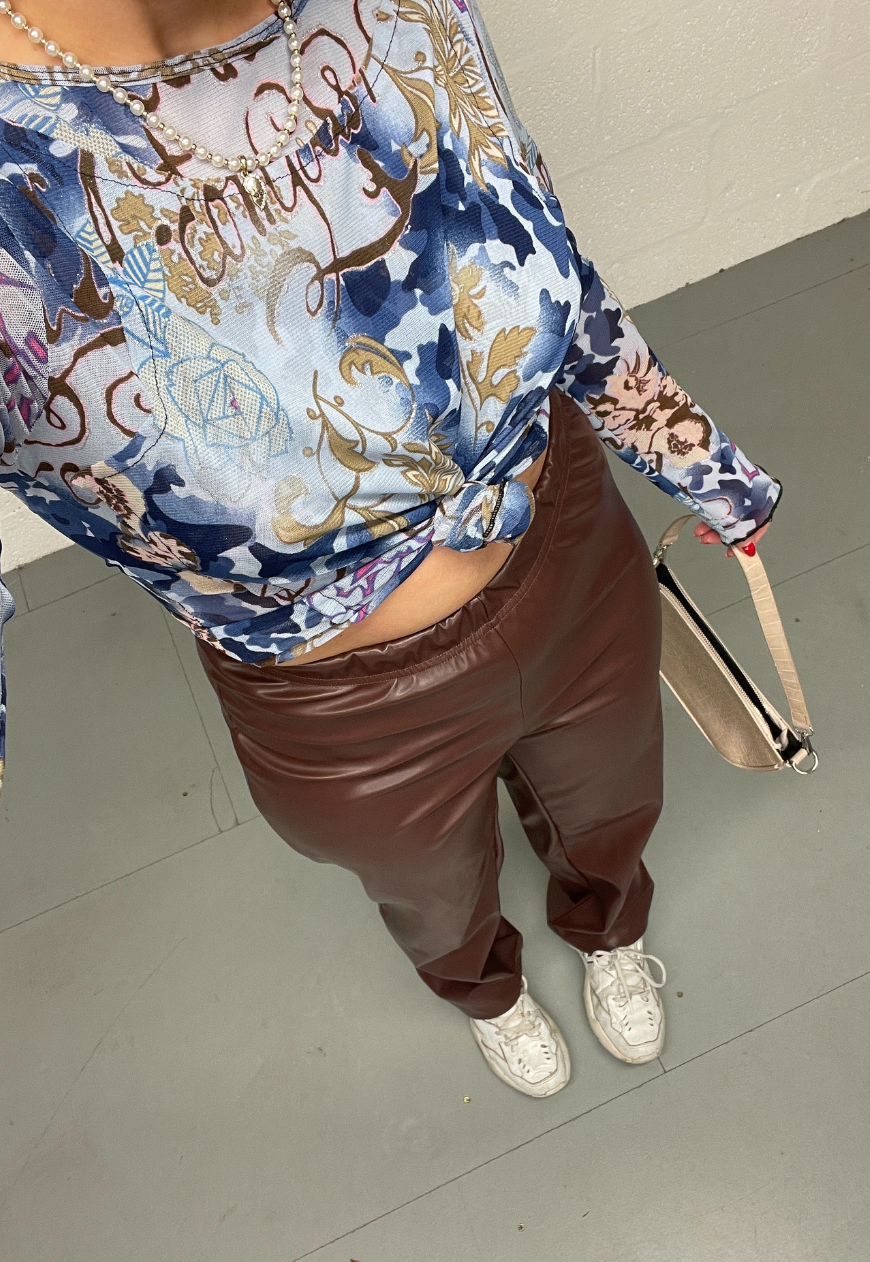 CHOCOLATE PU COMFORT CARGOS - 2XS HISSY FIT LTD