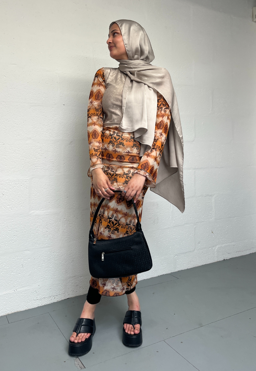 ORANGE GRUNGE HALF LINED MESH SKIRT - 2XS HISSY FIT LTD