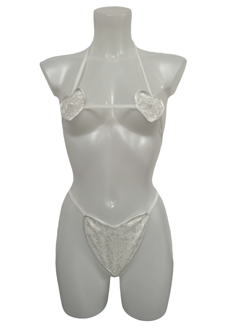 WHITE LACE HEART SET - NO SIZE HISSY FIT LTD