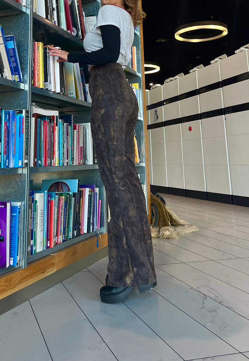 DARK BROWN SNAKE JEANS - HISSY FIT LTD