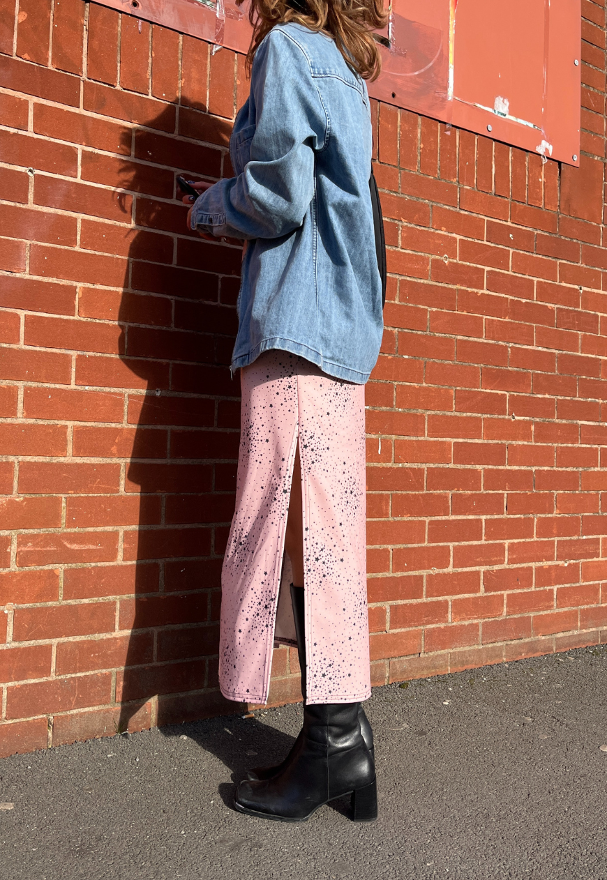 PINK STAR SPLIT MAXI DRESS - 2XS HISSY FIT LTD