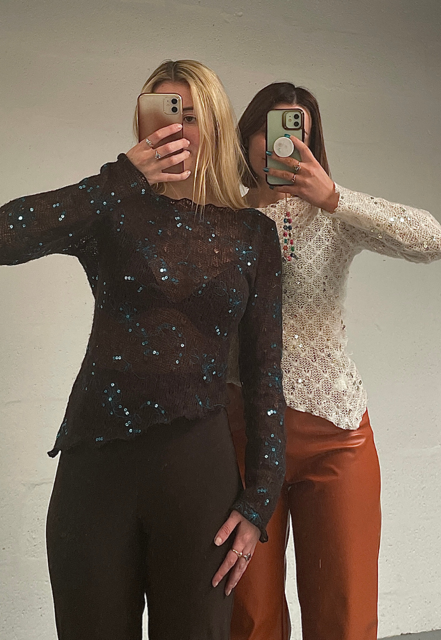 BROWN ASYMMETRIC KNIT TOP - 6XL HISSY FIT LTD