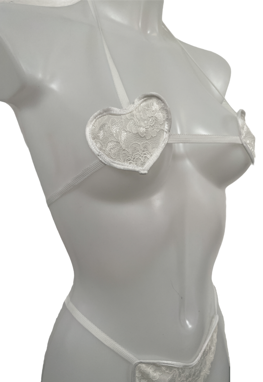 WHITE LACE HEART SET - NO SIZE HISSY FIT LTD