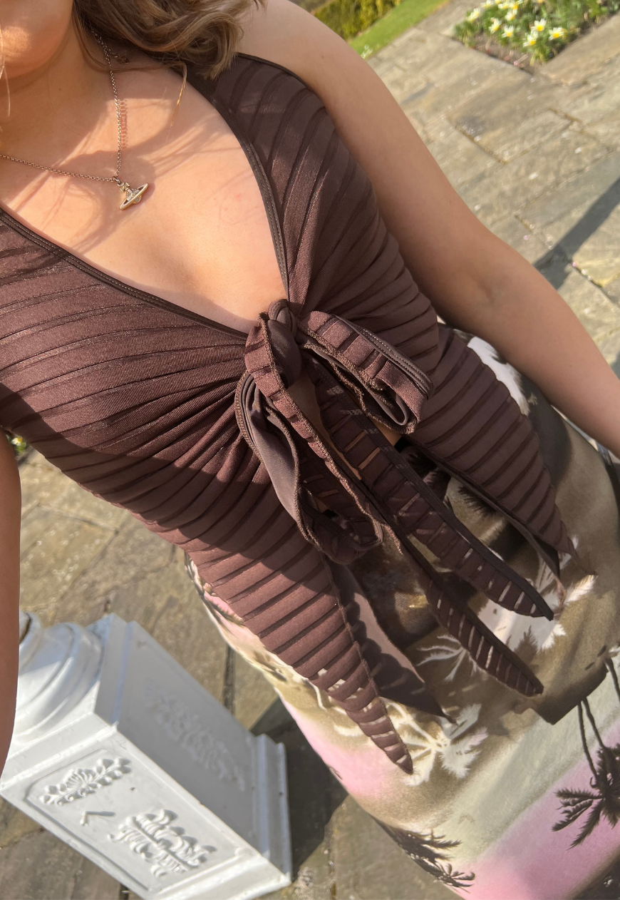 BROWN STRIPE MULTI-WAY TOP - HISSY FIT LTD