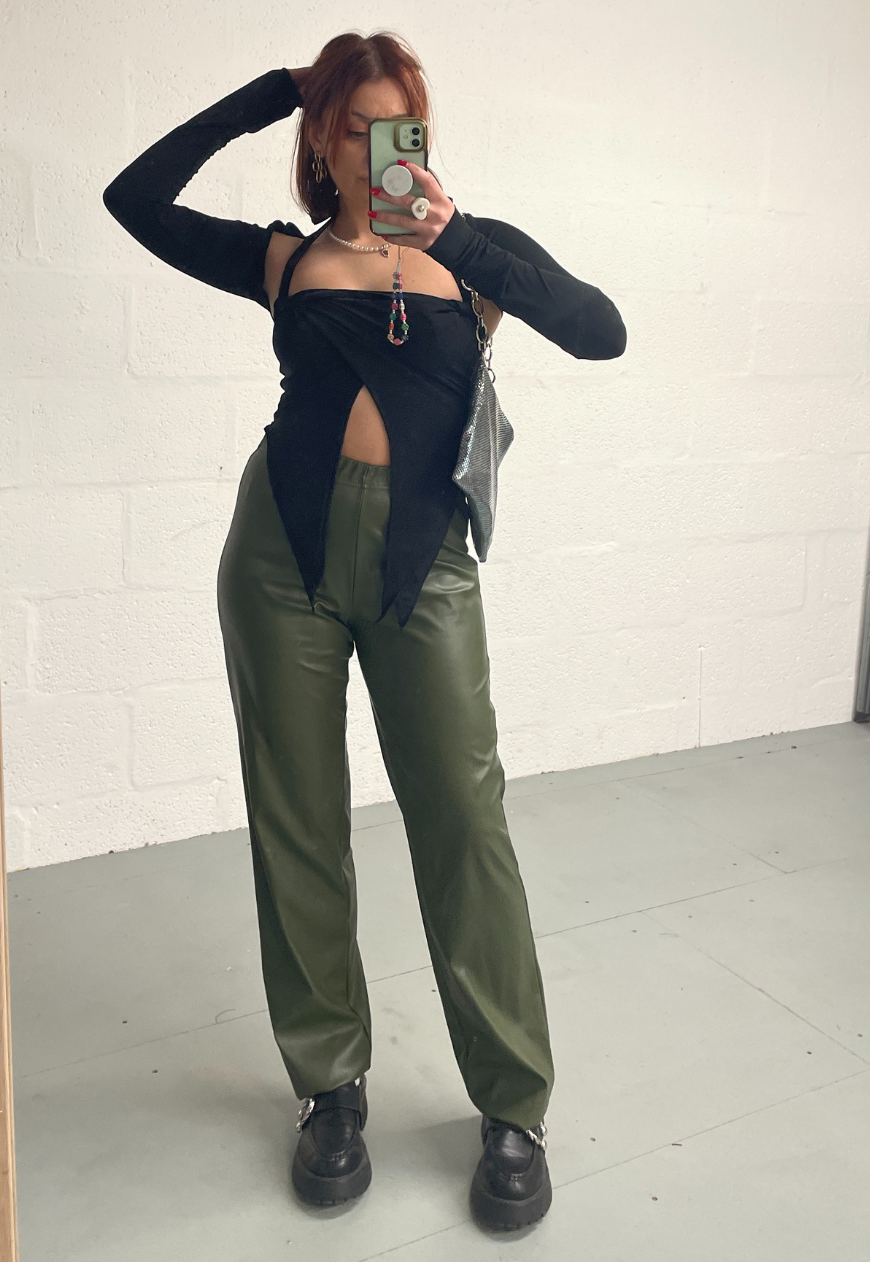 OLIVE PU COMFORT CARGOS - 2XS HISSY FIT LTD