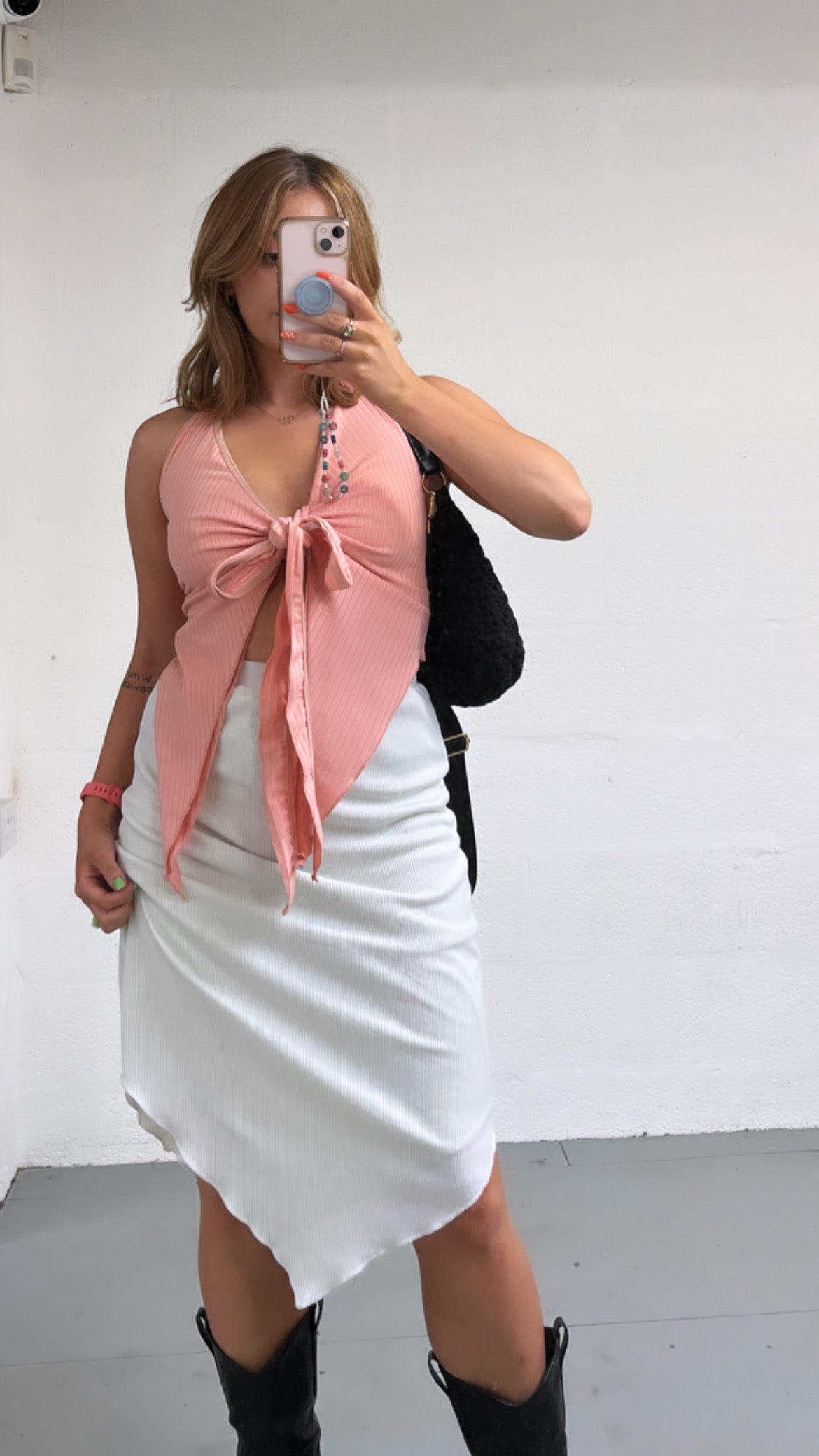 LILAC/WHITE REVERSIBLE POINTED HEM SKIRT - 4XL HISSY FIT LTD