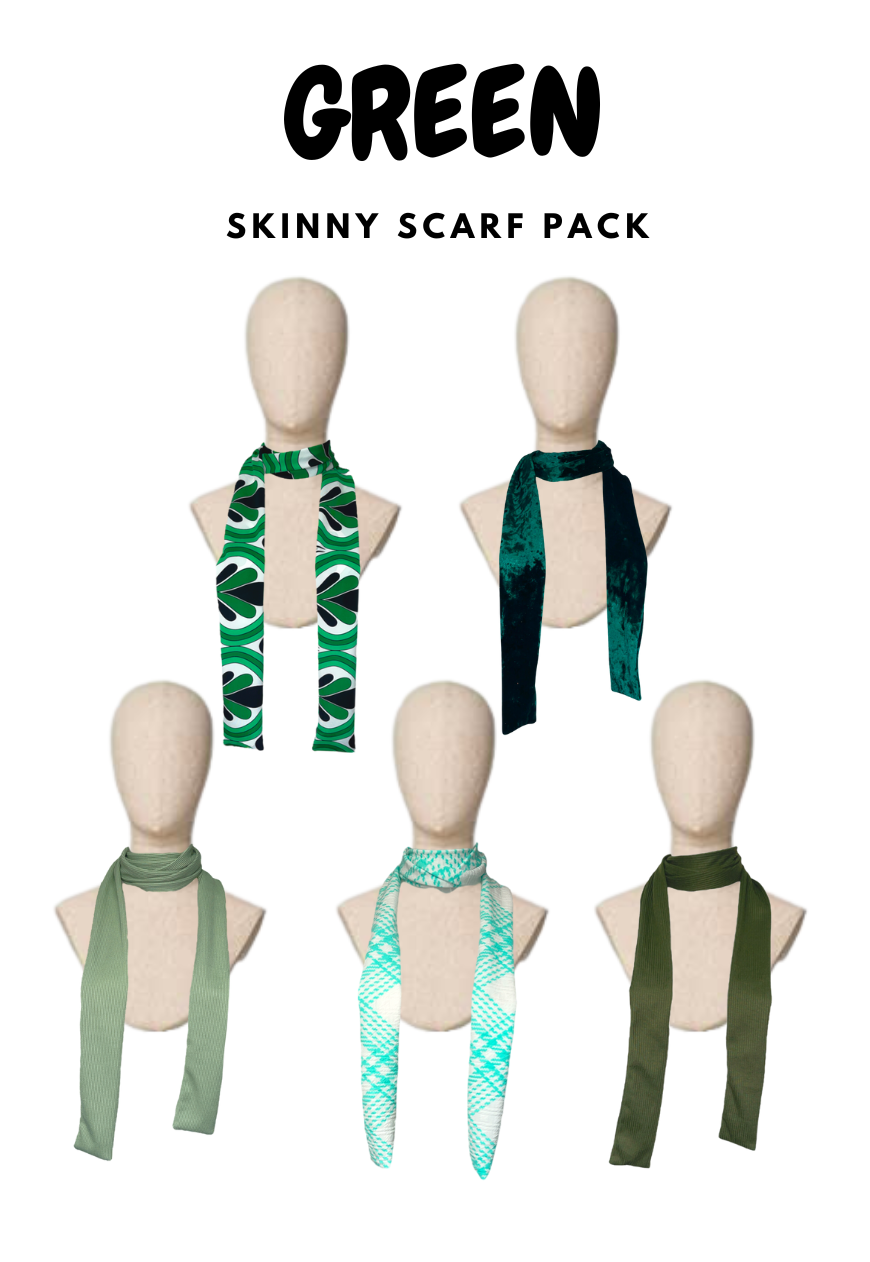GREEN SKINNY SCARF PACK