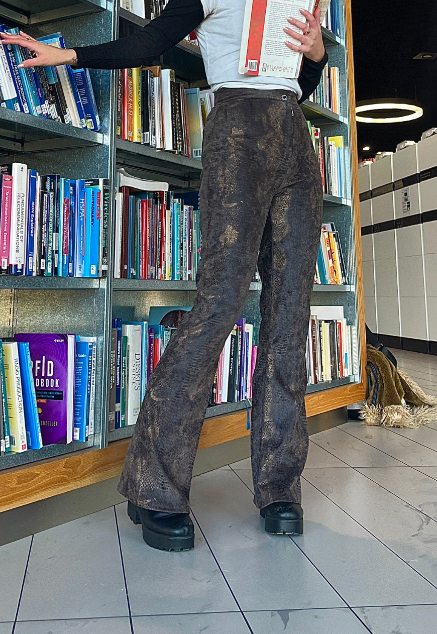 DARK BROWN SNAKE JEANS - HISSY FIT LTD