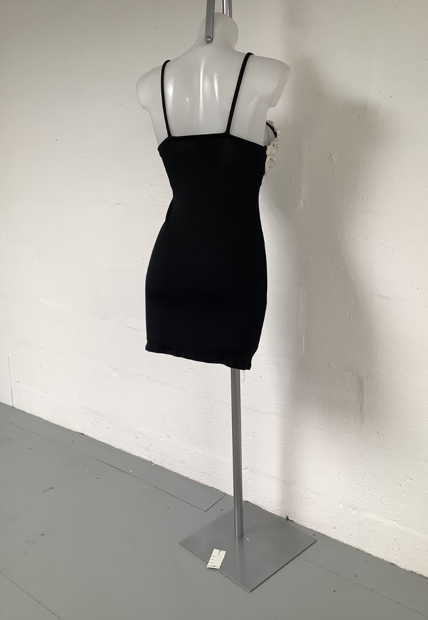 BLACK WHITE LACE BUST DRESS (082) UK SIZE 6/8 - HISSY FIT LTD