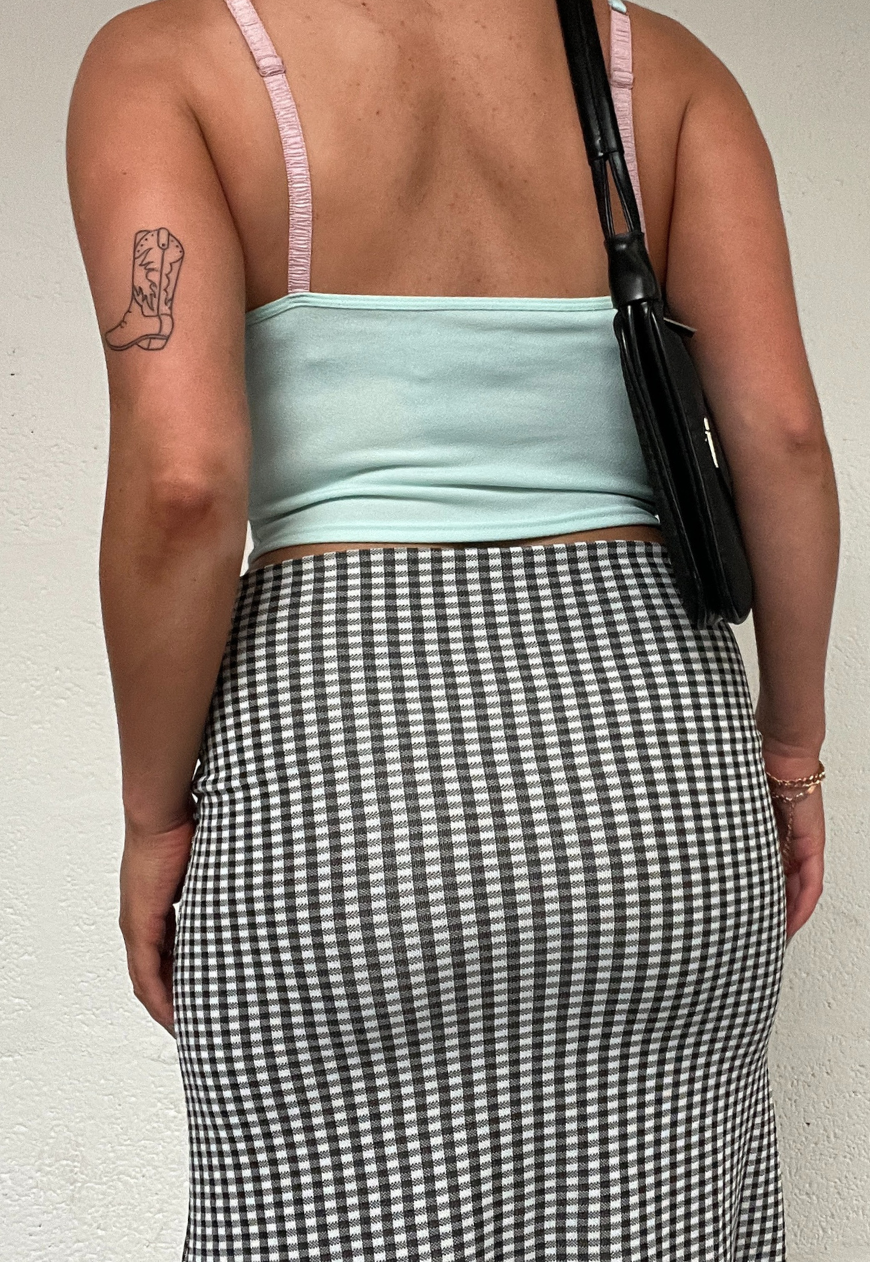 OFFCUTS PINK/ MINT ASYMMETRIC TOP (04) - S HISSY FIT LTD