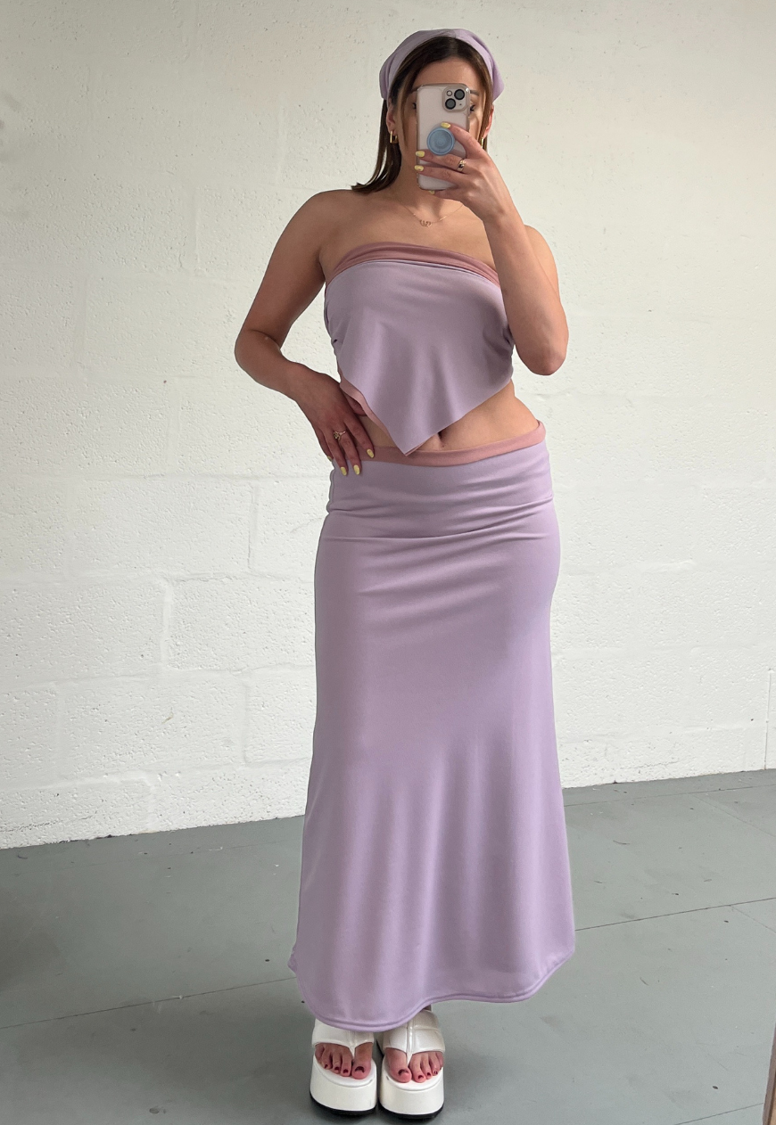 DUSKY PINK/LILAC REVERSIBLE HANKIE TOP - HISSY FIT LTD