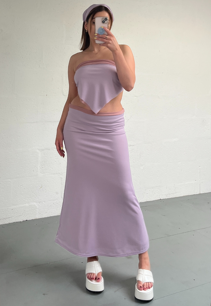 DUSKY PINK/LILAC REVERSIBLE HANKIE TOP - HISSY FIT LTD