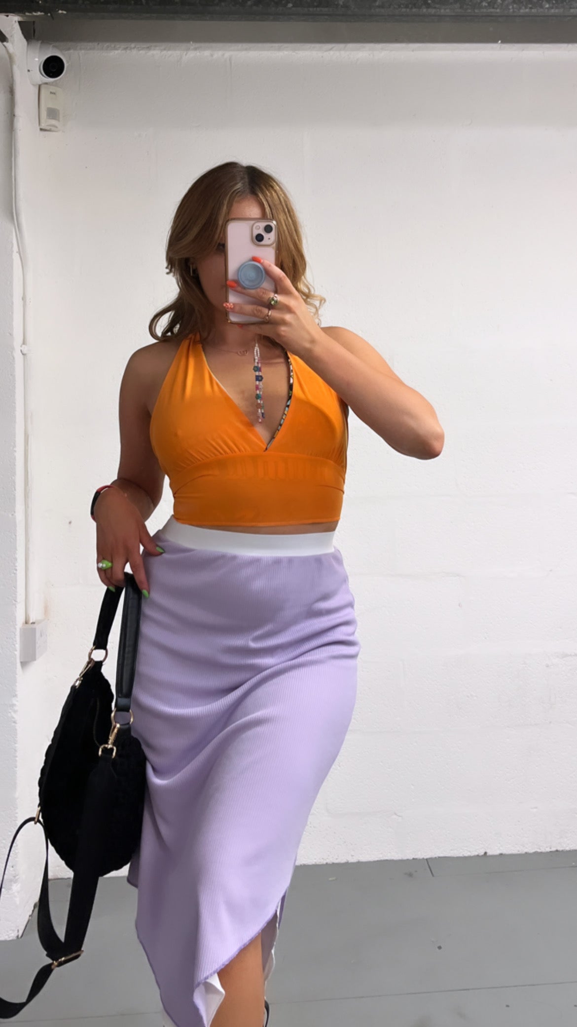 LILAC/WHITE REVERSIBLE POINTED HEM SKIRT - 4XL HISSY FIT LTD