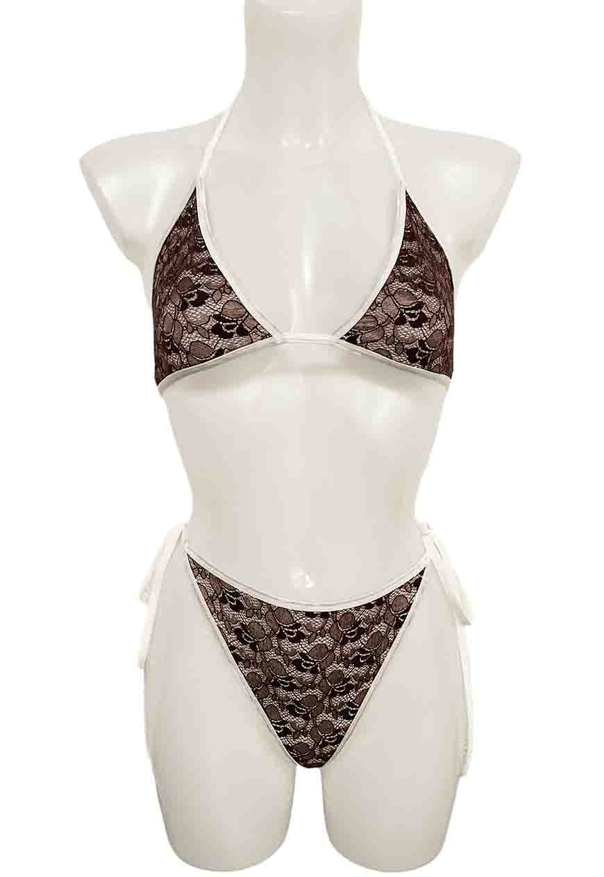BROWN LACE BRA - XS HISSY FIT LTD
