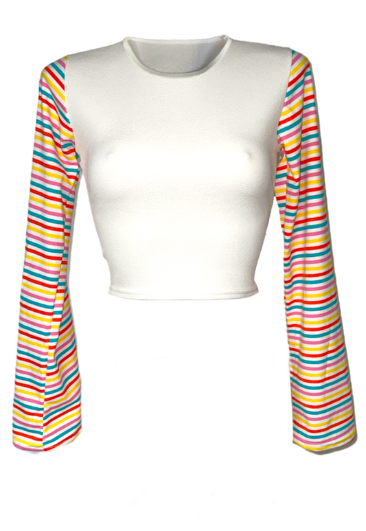 RAINBOW FLARE CROPPED TOP - 2XS HISSY FIT LTD
