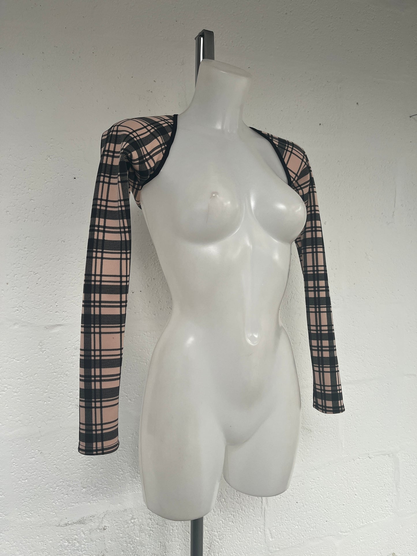 LIGHT BROWN CHECK SHRUG (01)