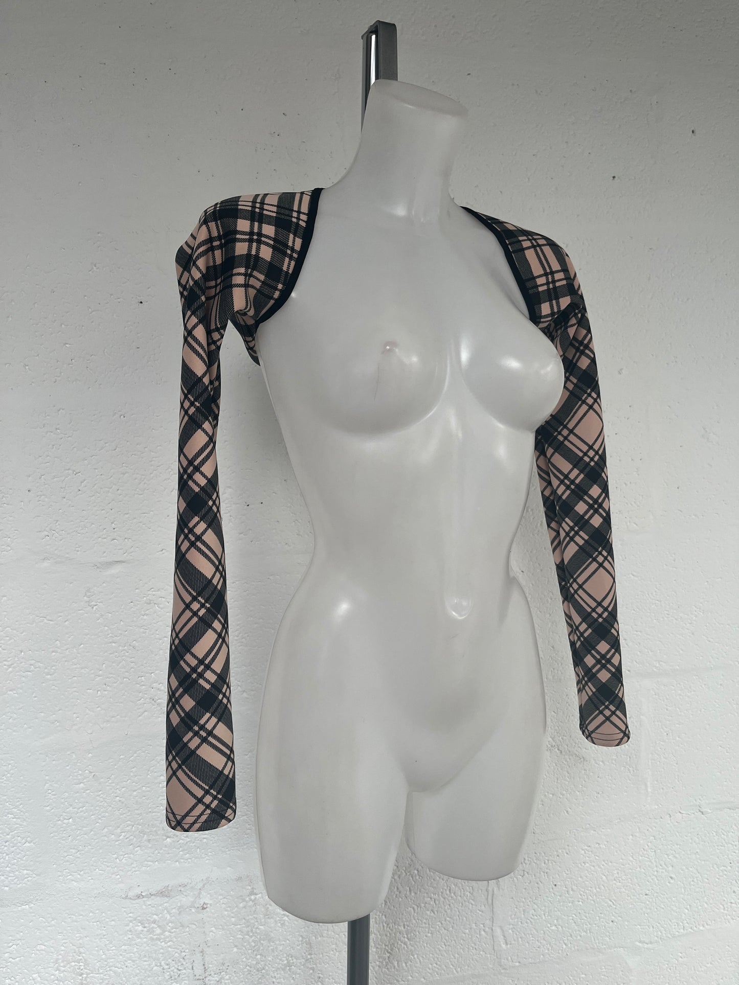 LIGHT BROWN CHECK SHRUG (02)