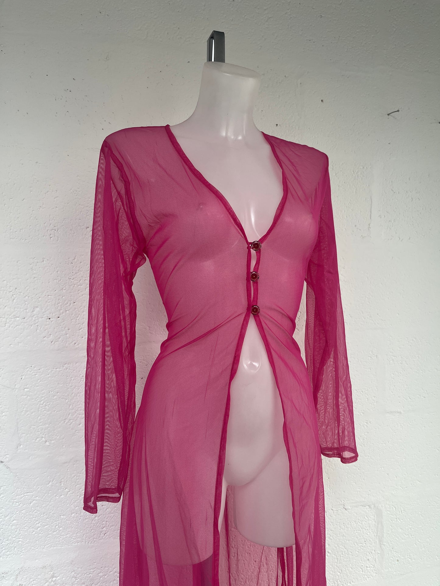 PINK MESH MAXI COVER UP - IMPERFECT
