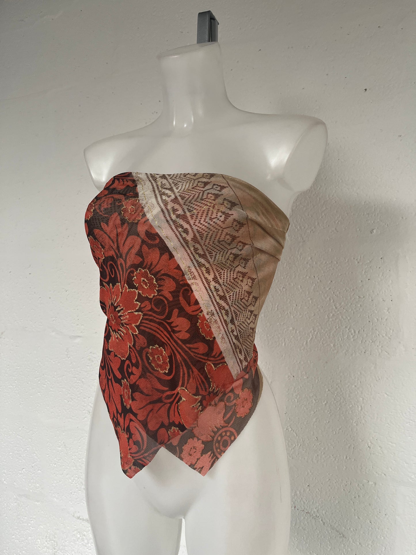 MESH PRINTED HANKIE TOP