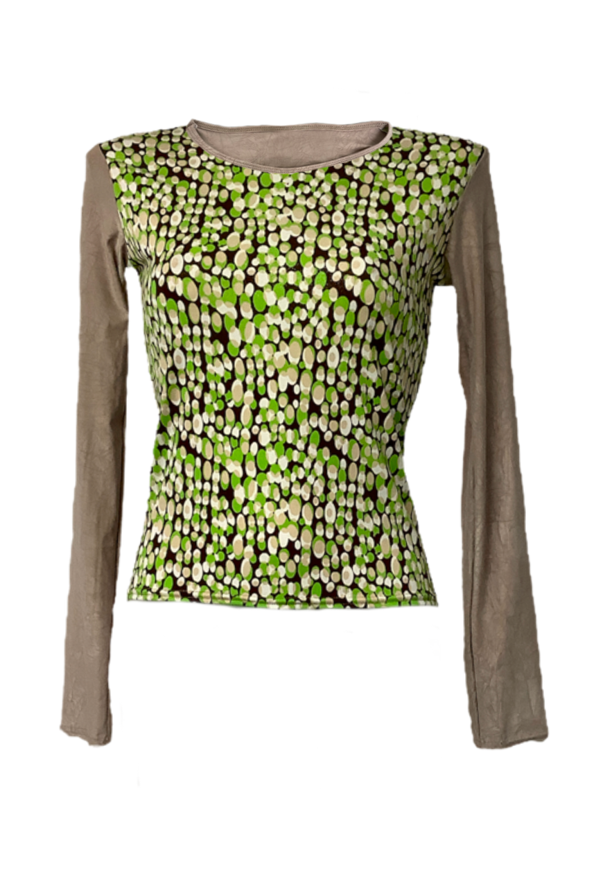 MATCHA TEA SLEEVED TOP - XS HISSY FIT LTD