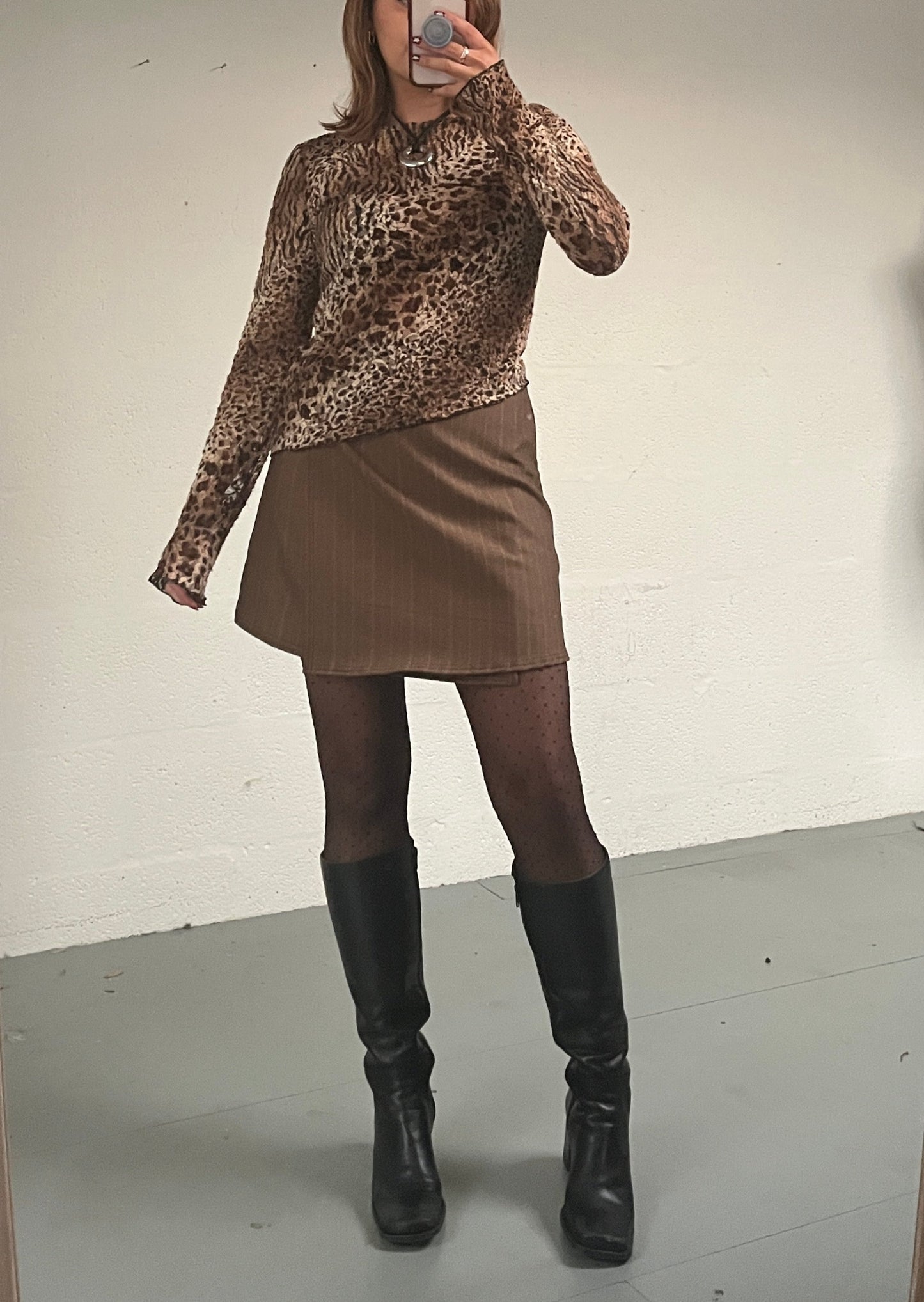 LEOPARD LACE ASYMMETRIC TOP - 5XL HISSY FIT LTD