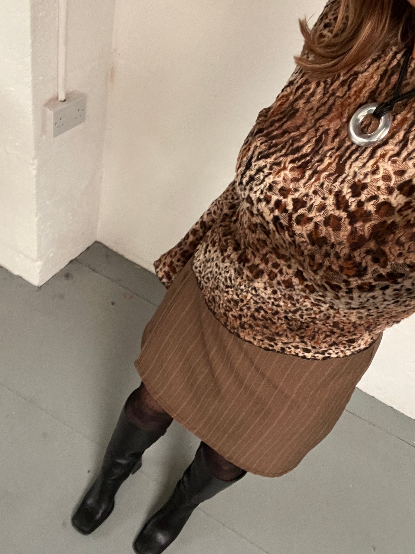 LEOPARD LACE ASYMMETRIC TOP - 5XL HISSY FIT LTD