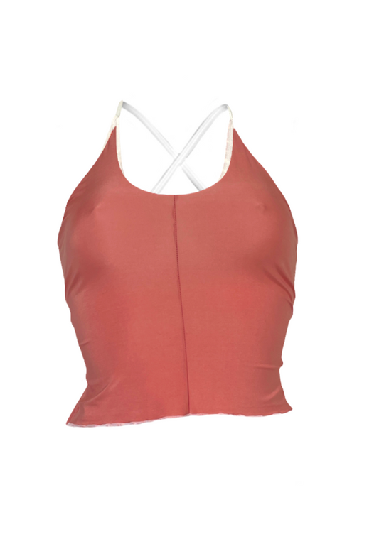 OFFCUTS PINK SLINKY STRAPPY BACK TOP - HISSY FIT LTD