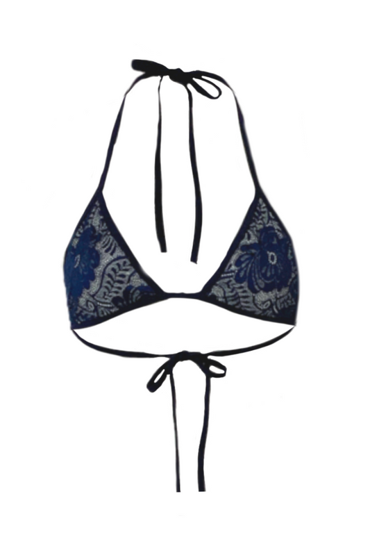 NAVY LACE BRA - XS (CUPS A/B) HISSY FIT LTD