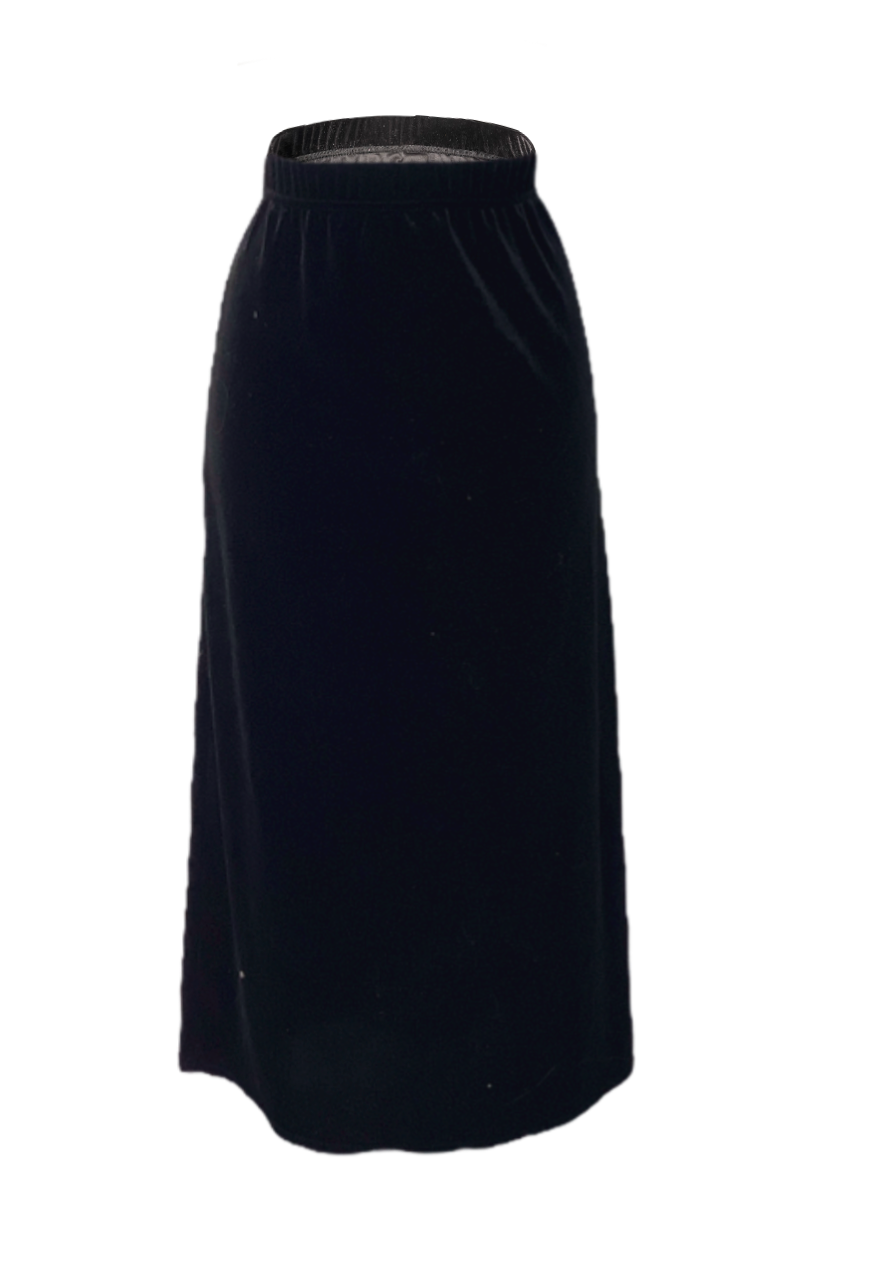 Long black velour clearance skirt