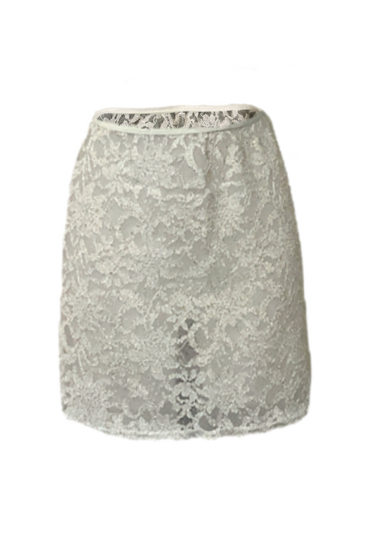 CREAM SHIMMER LACE SKIRT - HISSY FIT LTD