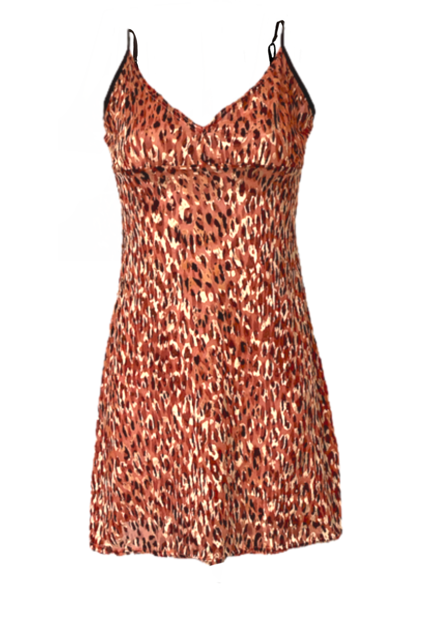 Cheetah print slip dress clearance