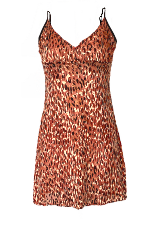 LEOPARD MESH SLIP DRESS - L HISSY FIT LTD