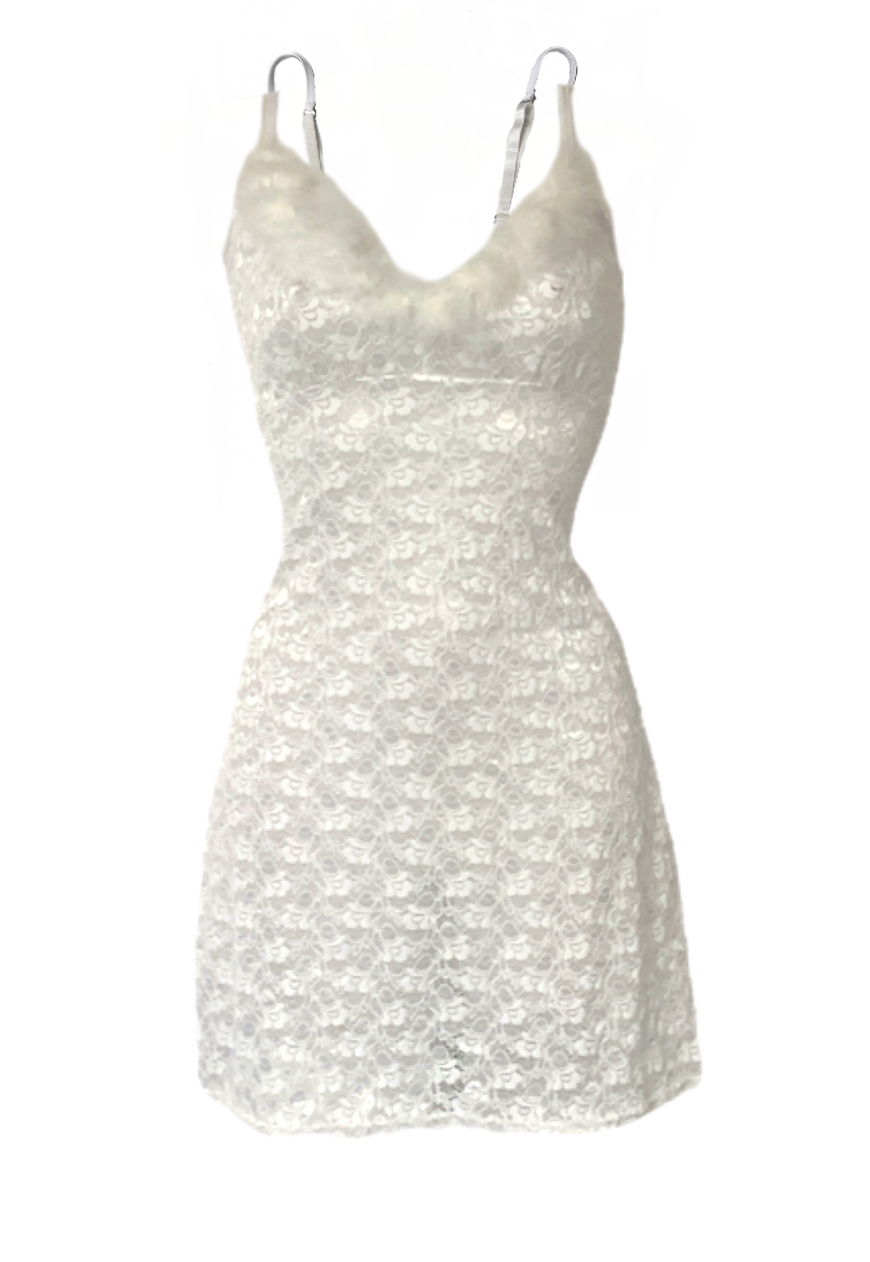 WHITE FLUFF NIGHTIE - HISSY FIT LTD