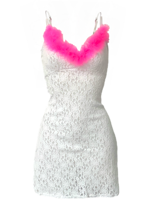 BRIGHT PINK FLUFF NIGHTIE - XS HISSY FIT LTD