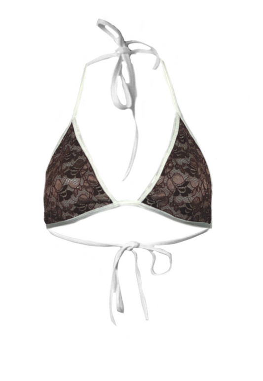 BROWN LACE BRA - XS HISSY FIT LTD