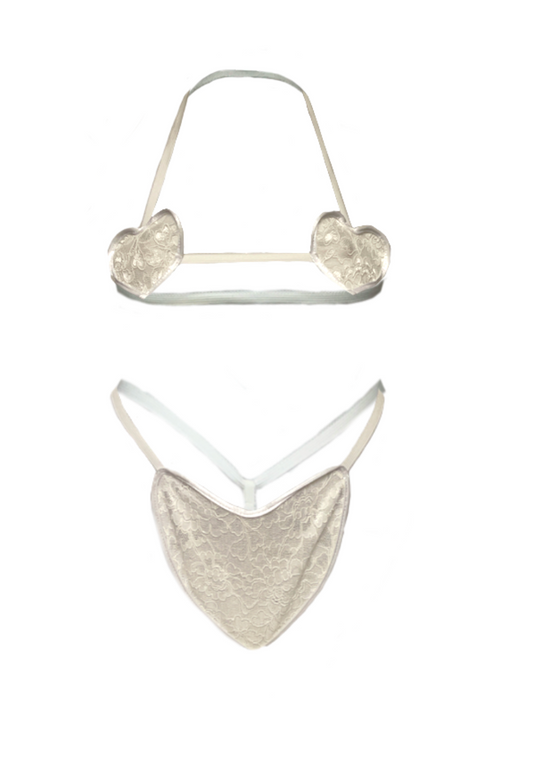 WHITE LACE HEART SET - NO SIZE HISSY FIT LTD