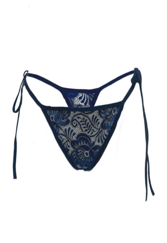 NAVY LACE THONG - XS (UK 4/6) HISSY FIT LTD