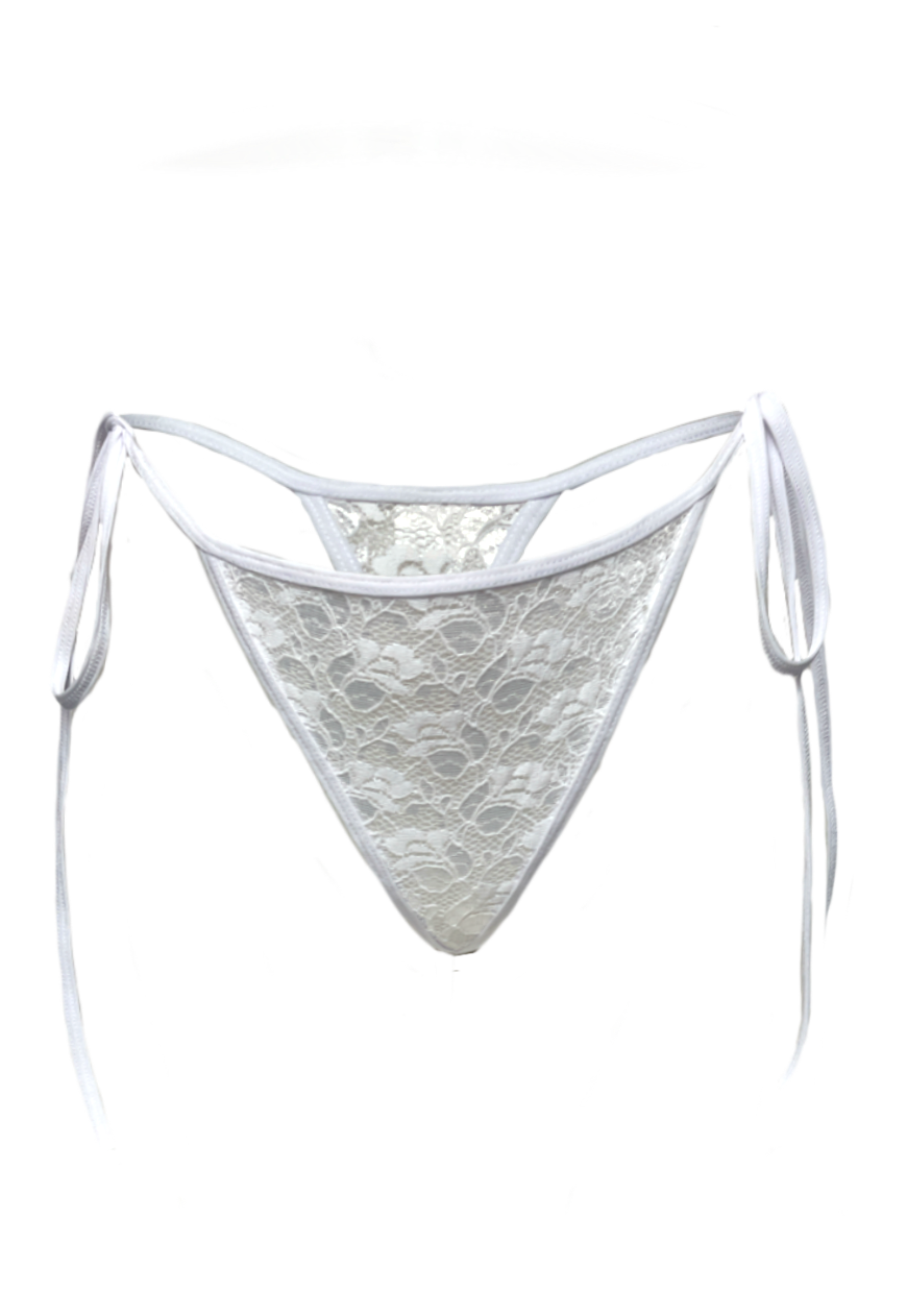 WHITE LACE THONG - XS HISSY FIT LTD