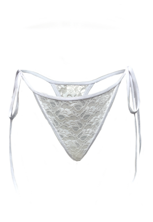 WHITE LACE THONG - XS HISSY FIT LTD