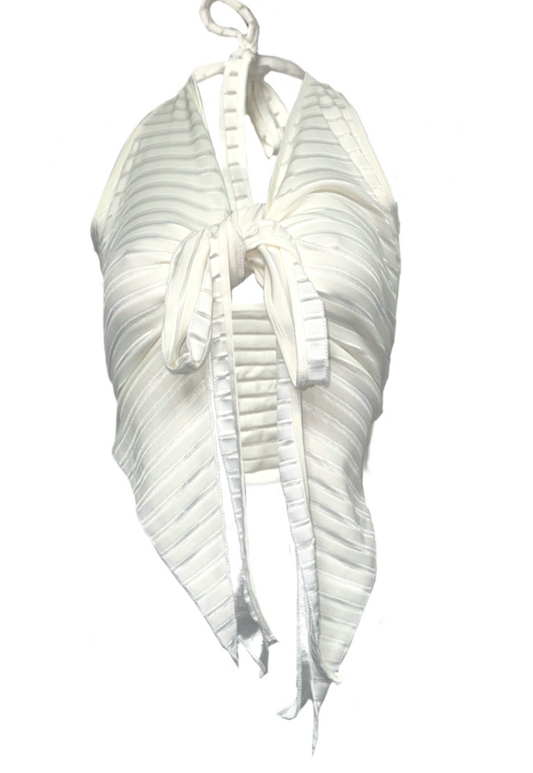 WHITE STRIPE MULTI-WAY TOP - S/M HISSY FIT LTD