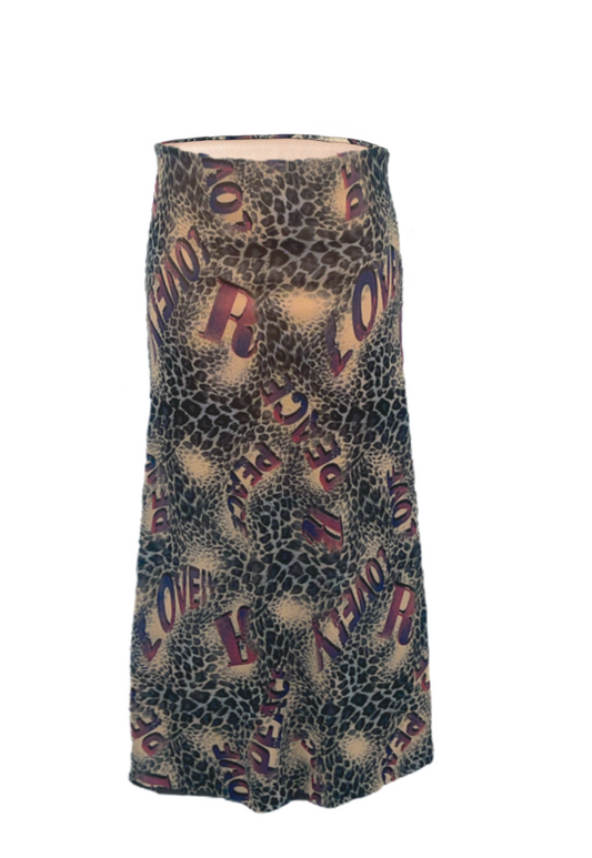 PURPLE LEOPARD HALF LINED MESH SKIRT - HISSY FIT LTD